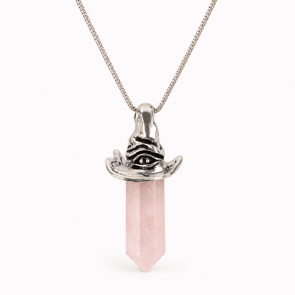Rose Quartz Witch Hat Necklace – Limited Edition