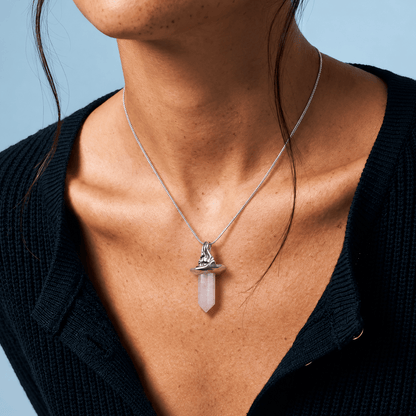 Rose Quartz Witch Hat Necklace – Limited Edition