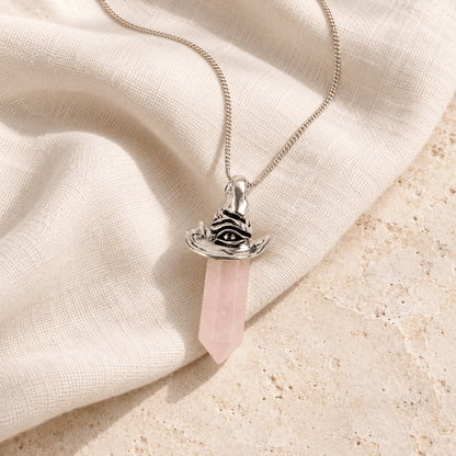 Rose Quartz Witch Hat Necklace – Limited Edition
