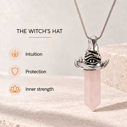 Rose Quartz Witch Hat Necklace – Limited Edition