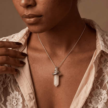 Rose Quartz Witch Hat Necklace – Limited Edition