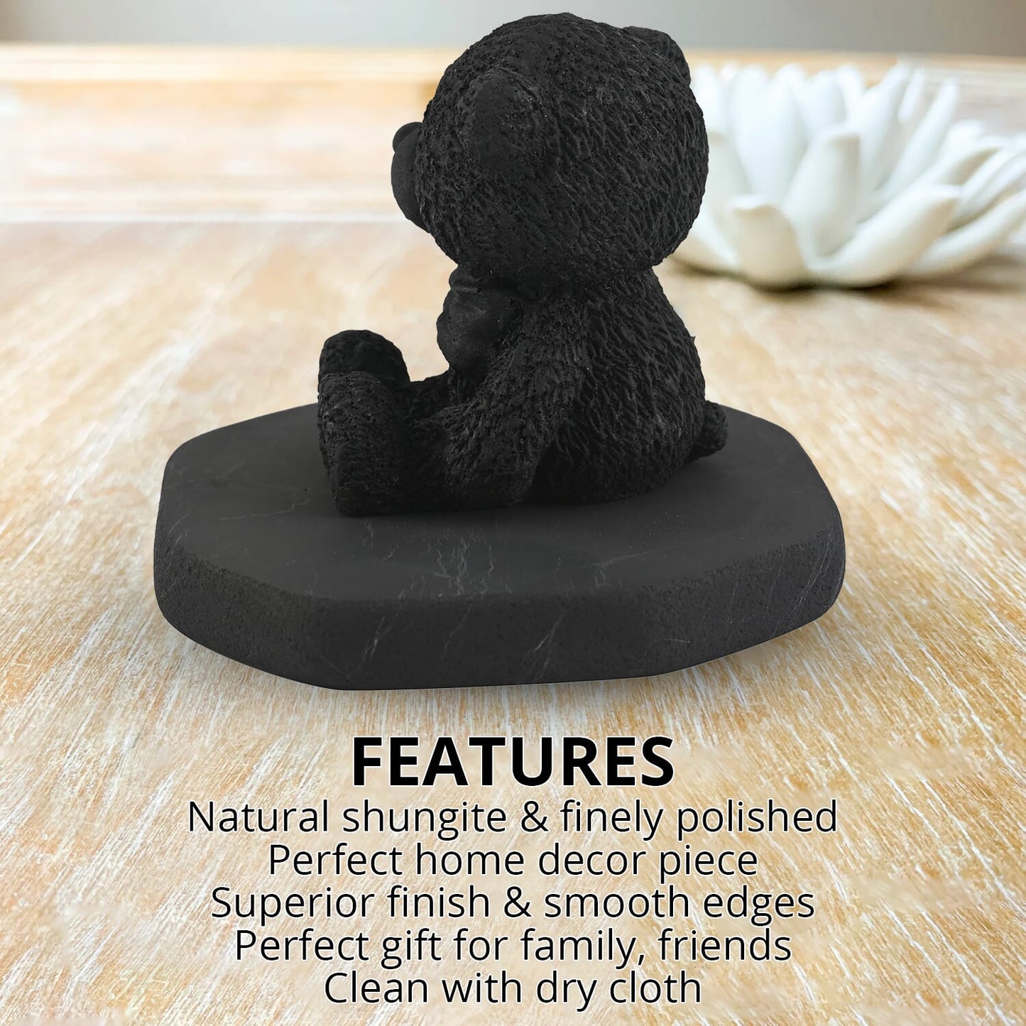 Shungite Teddy Bear Figurine – A Symbol of Protection and Comfort