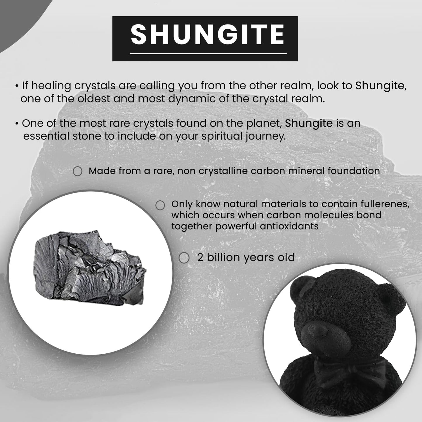 Shungite Teddy Bear Figurine – A Symbol of Protection and Comfort