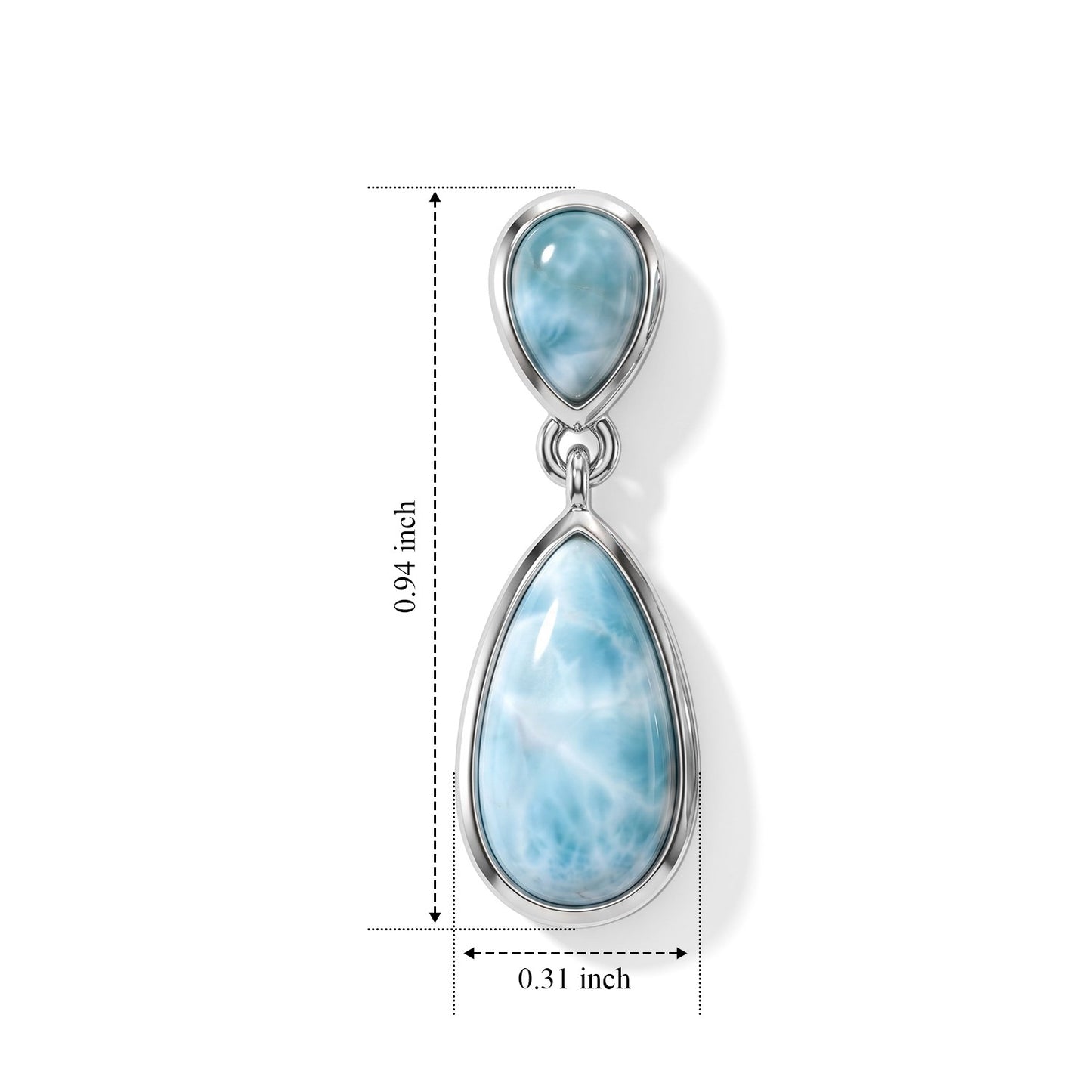 Larimar Earrings – Caribbean Blue Sterling Silver Drops