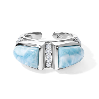 Chic Larimar Ring – Ocean Blue Crystal Cocktail Jewelry