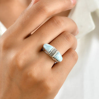 Chic Larimar Ring – Ocean Blue Crystal Cocktail Jewelry