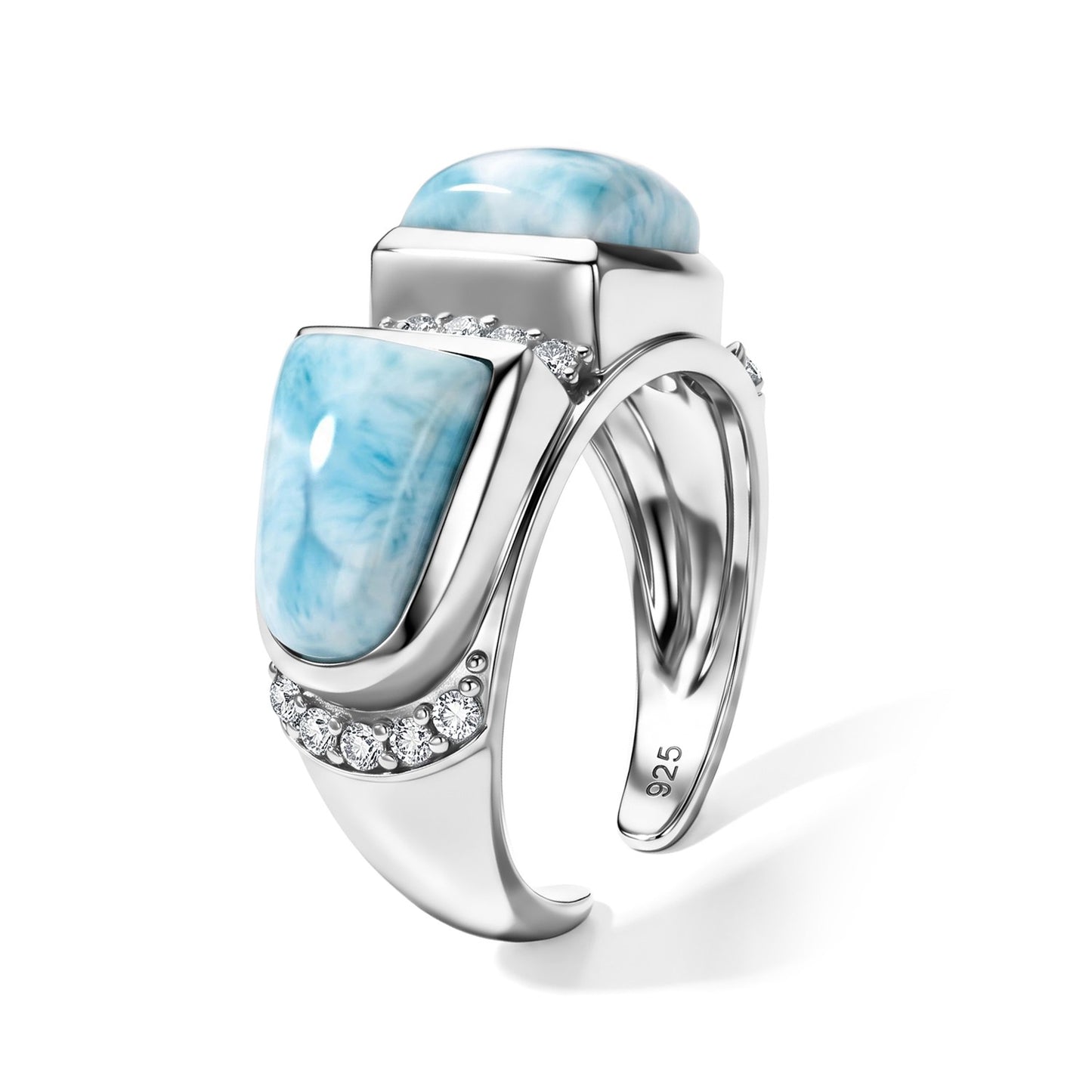 Chic Larimar Ring – Ocean Blue Crystal Cocktail Jewelry
