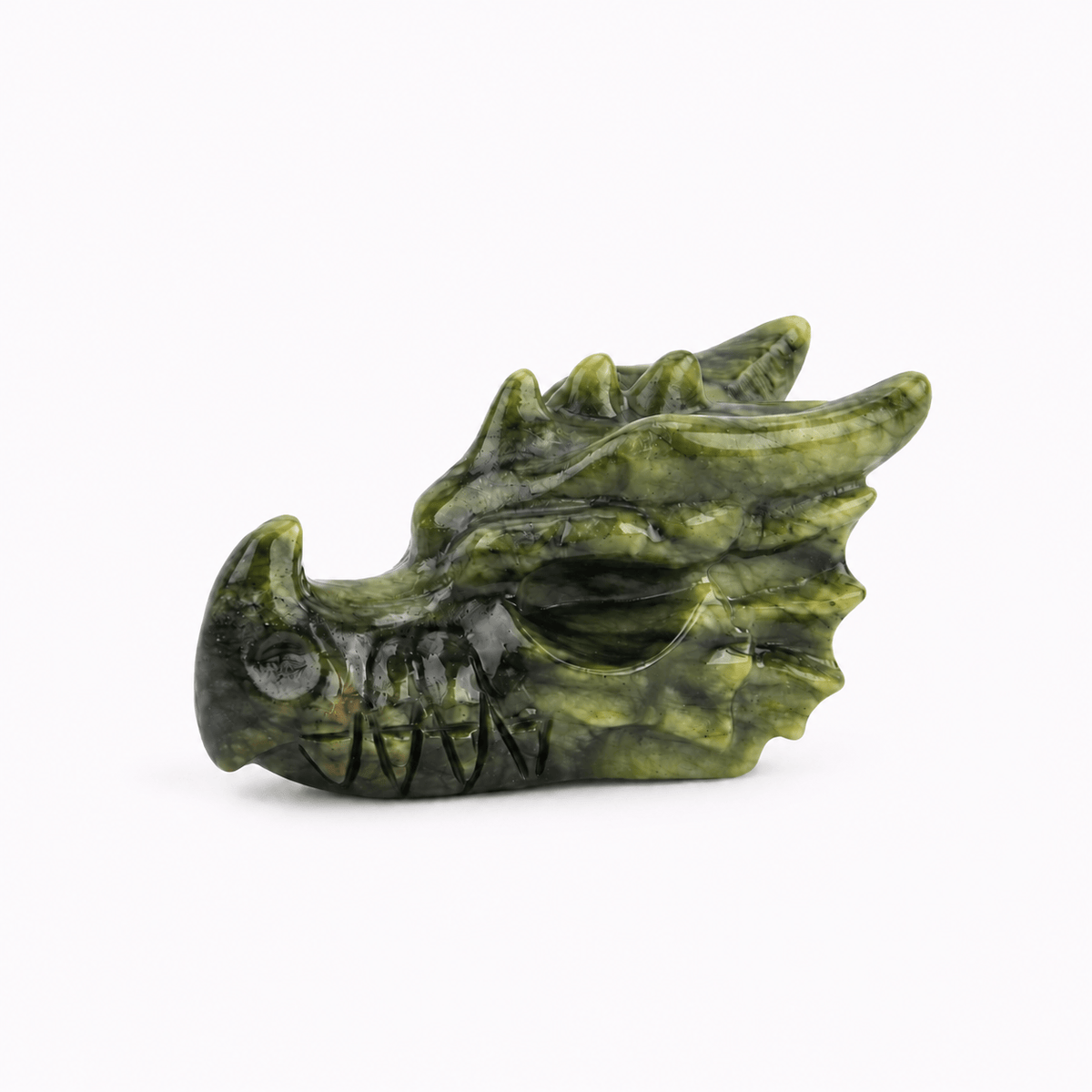 Serpentine Dragon Head Statue - Protection Crystal Decor