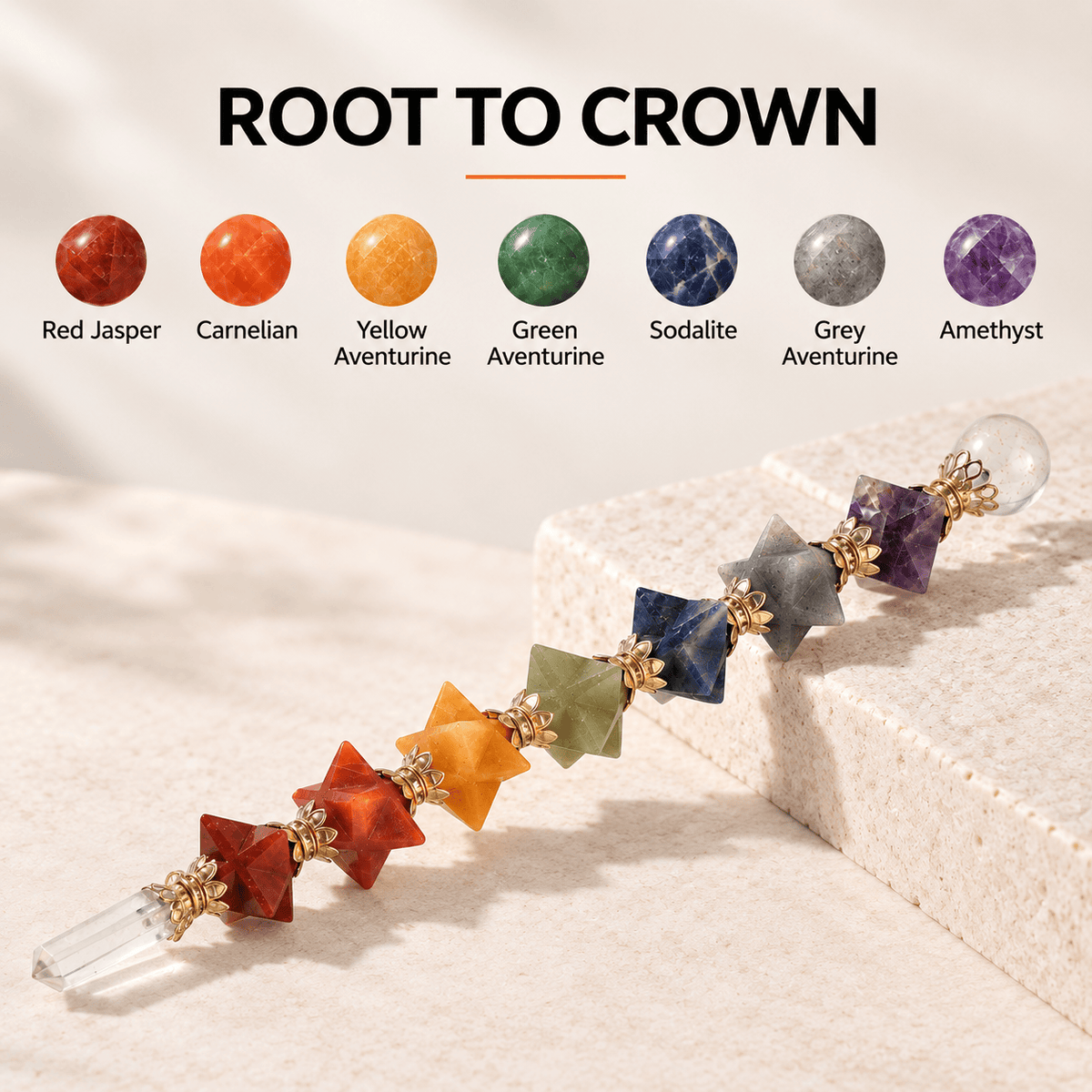 7 Chakra Wand – Complete Chakra Crystal Tool for Reiki