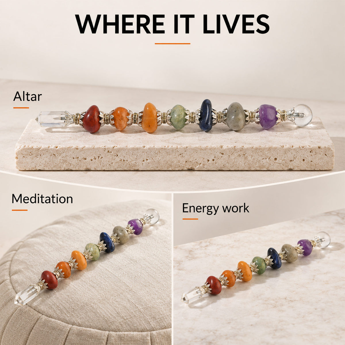 7 Chakra Wand – Complete Chakra Crystal Tool for Reiki