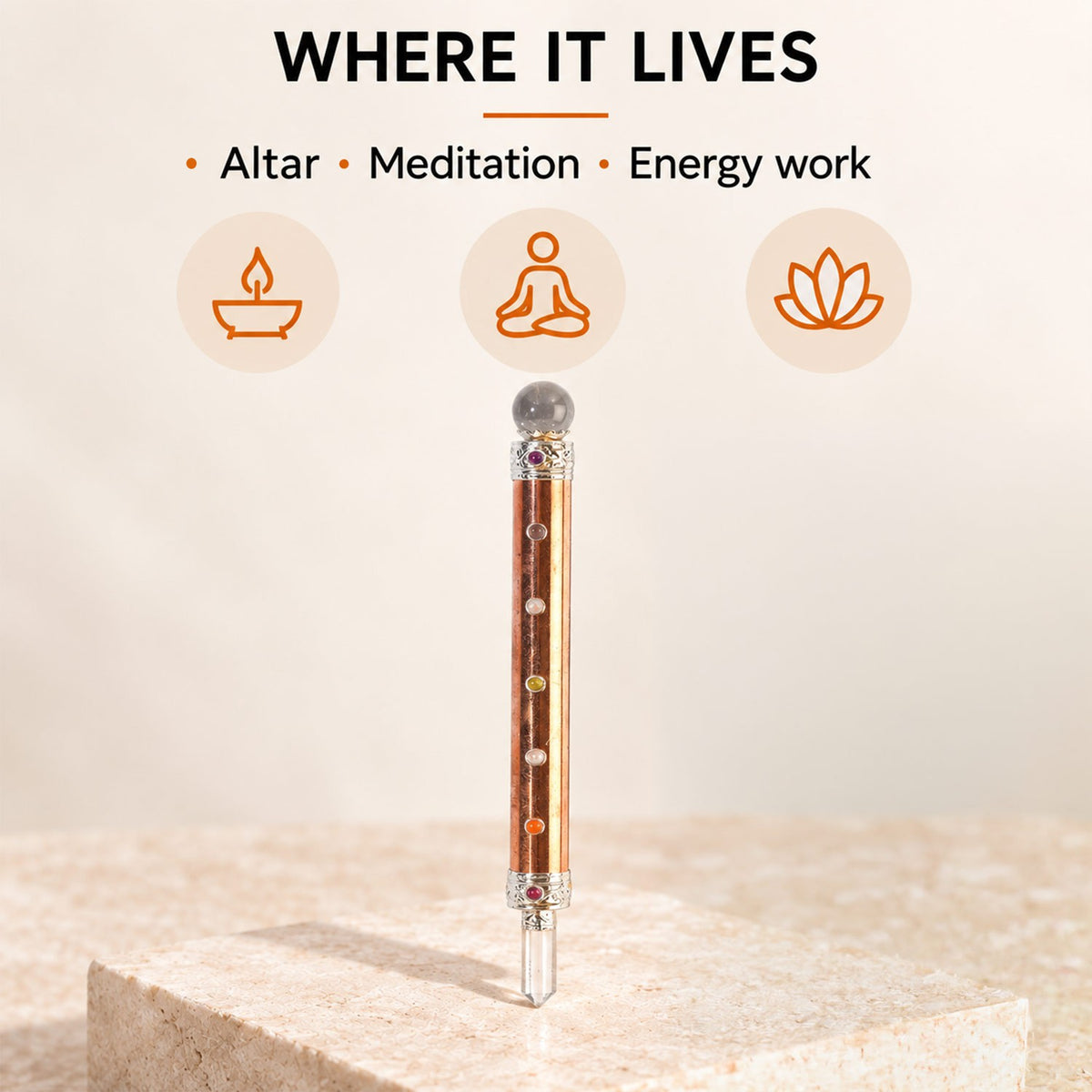 7 Chakra Wand – Complete Chakra Crystal Tool for Reiki
