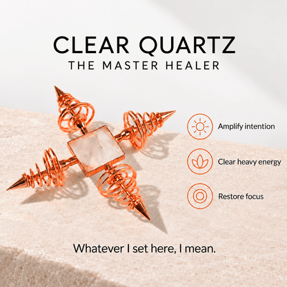 Crystal Energy Generator - Clear Quartz and Green Jade