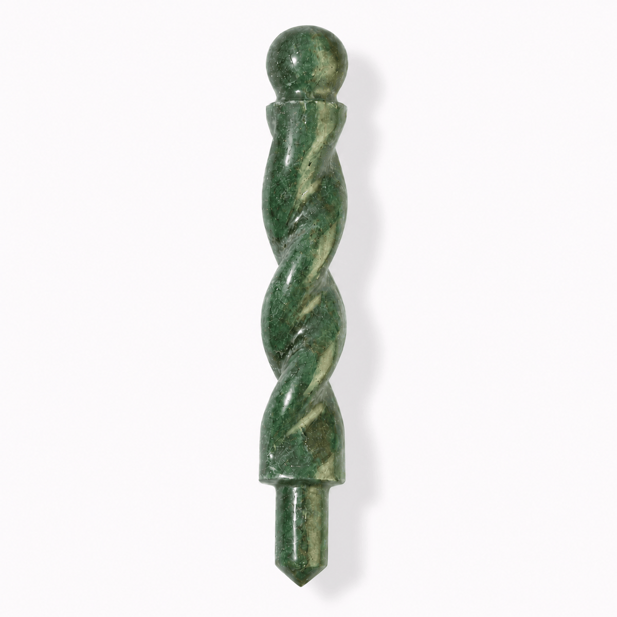 Natural Green Jade Spiral Wand – Luck and Abundance