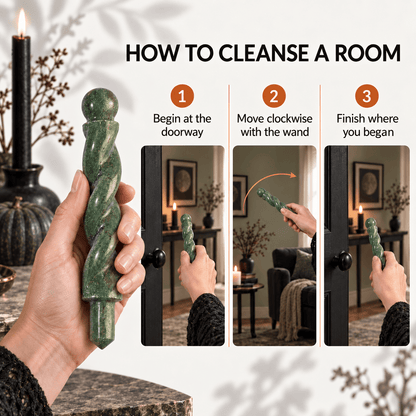 Natural Green Jade Spiral Wand – Luck and Abundance