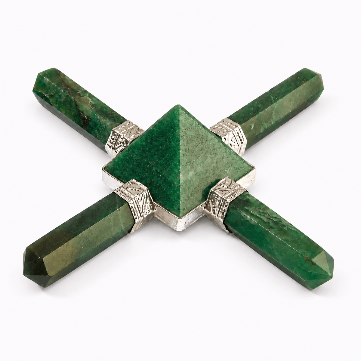 Crystal Energy Generator - Clear Quartz and Green Jade