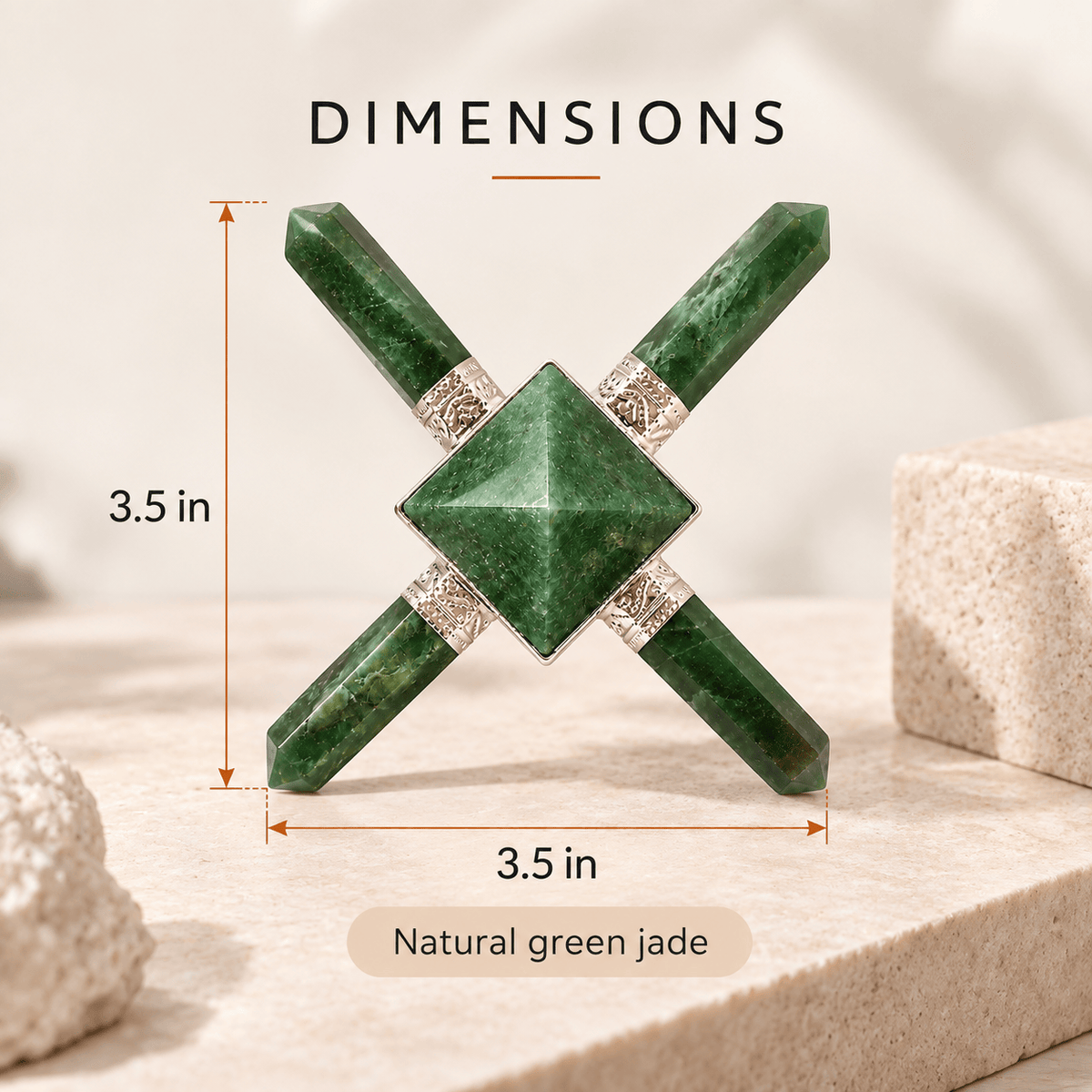 Crystal Energy Generator - Clear Quartz and Green Jade