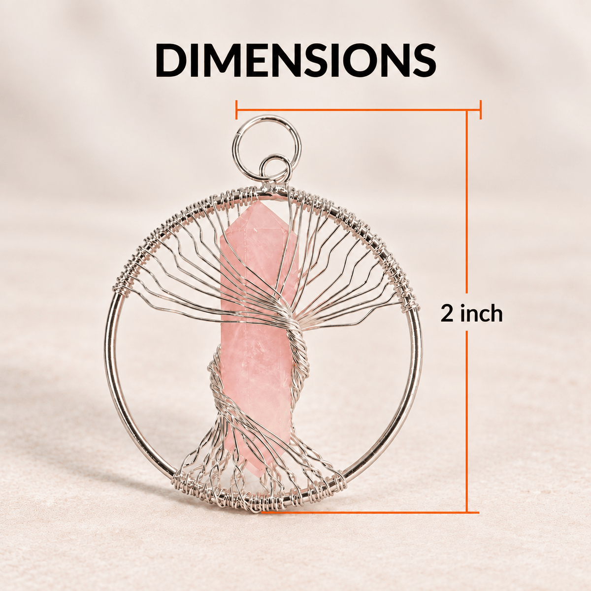 Natural Wire Wrapped Crystal Tree of Life Pendant for Growth