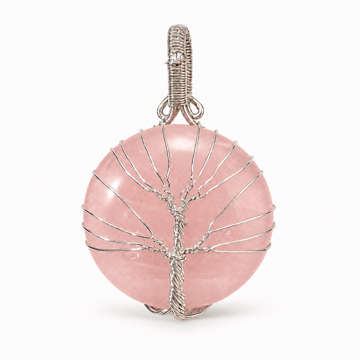Rose Quartz Tree of Life Pendant - Self-Love Crystal Gift