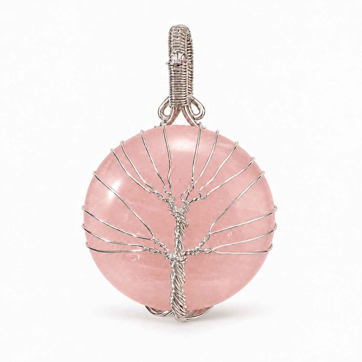 Rose Quartz Tree of Life Pendant - Self-Love Crystal Gift
