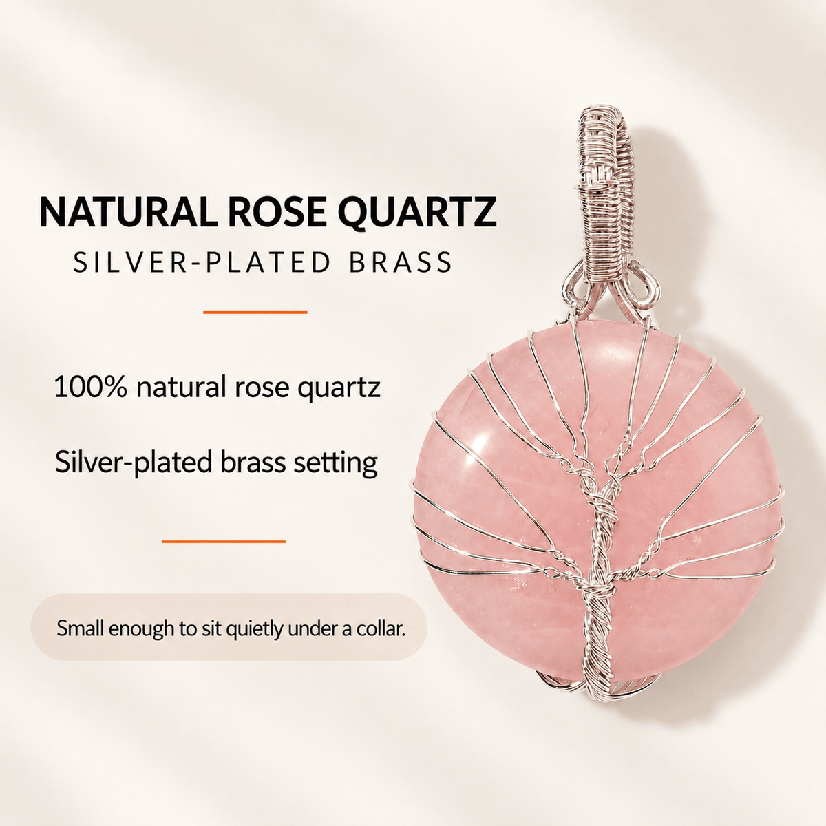 Rose Quartz Tree of Life Pendant - Self-Love Crystal Gift