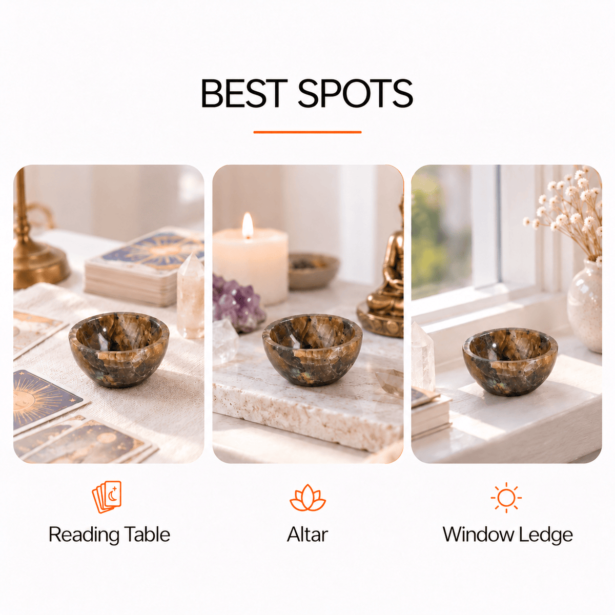 Natural Crystal Ritual Bowls – Altar and Meditation