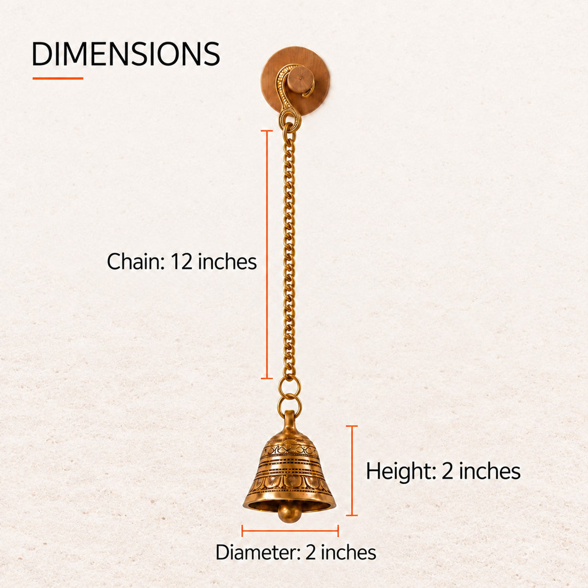 Brass Guardian Bell – Traditional Door Hanging for Protection