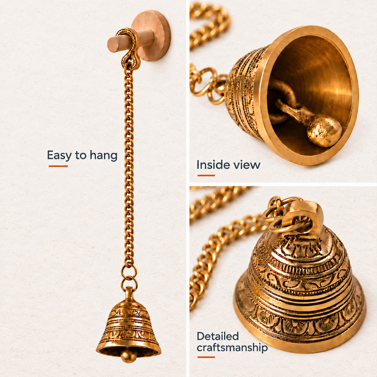 Brass Guardian Bell – Traditional Door Hanging for Protection