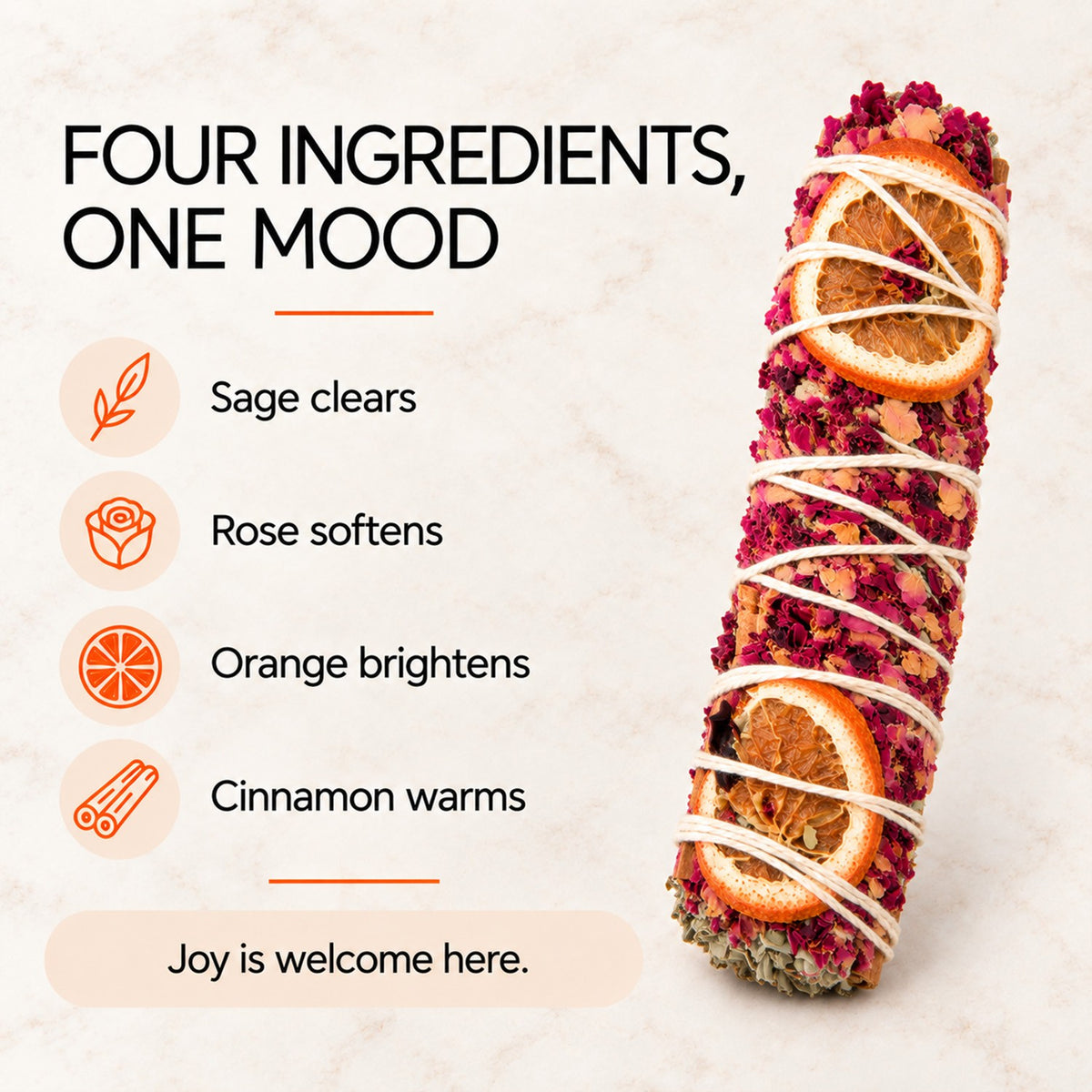 Botanical Smudge Stick – Sage Herb Bundle for Space Cleansing