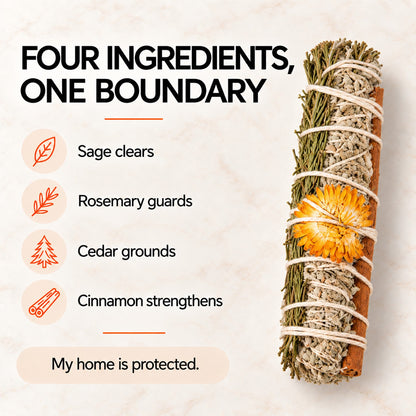 Botanical Smudge Stick – Sage Herb Bundle for Space Cleansing