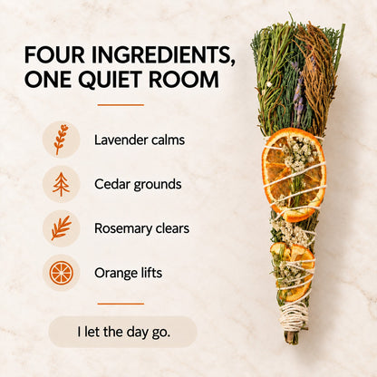 Botanical Smudge Stick – Sage Herb Bundle for Space Cleansing