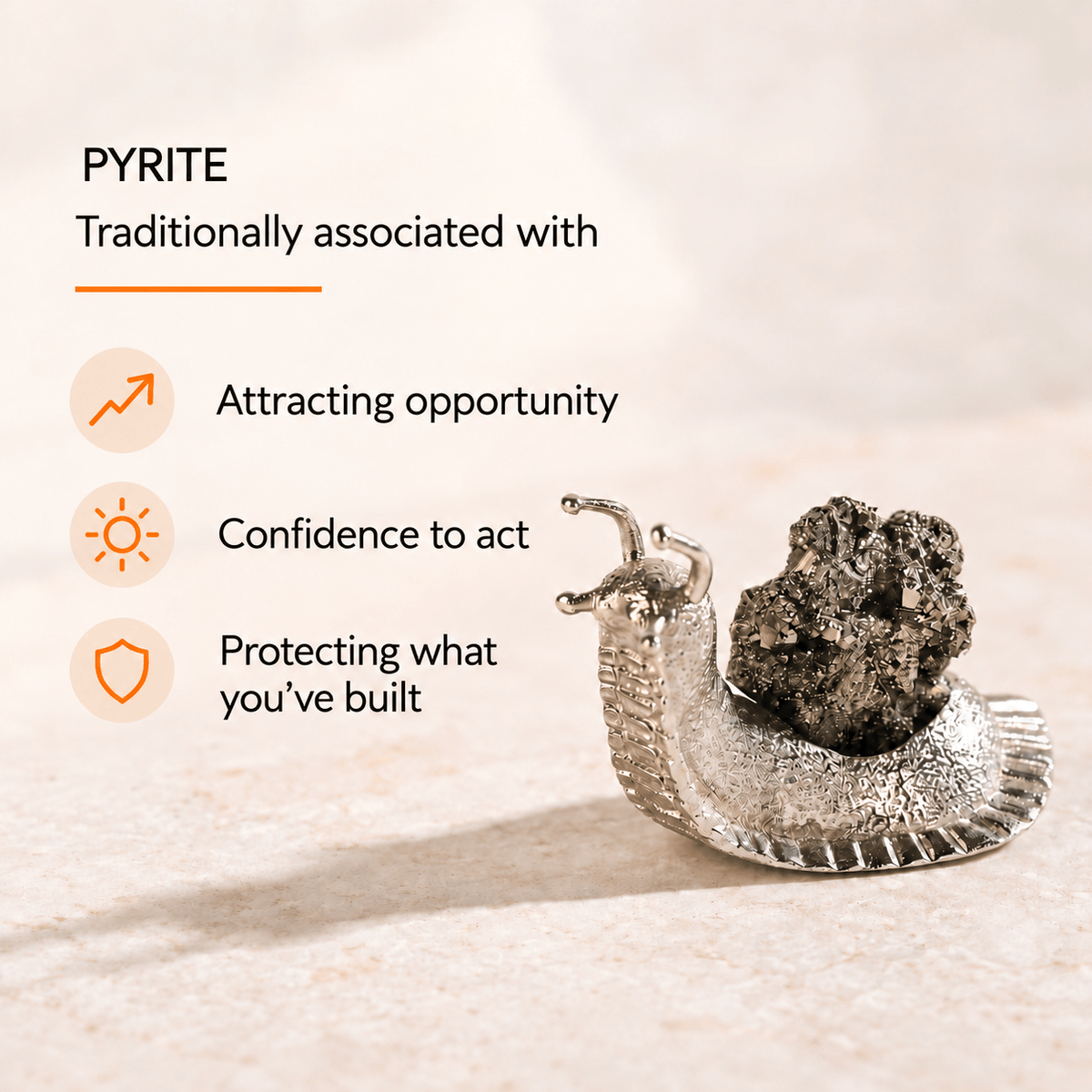 Pyrite Snail Talisman – Wealth Symbol for Steady Growth