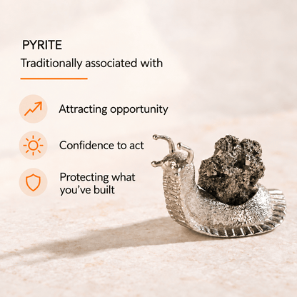 Pyrite Snail Talisman – Wealth Symbol for Steady Growth