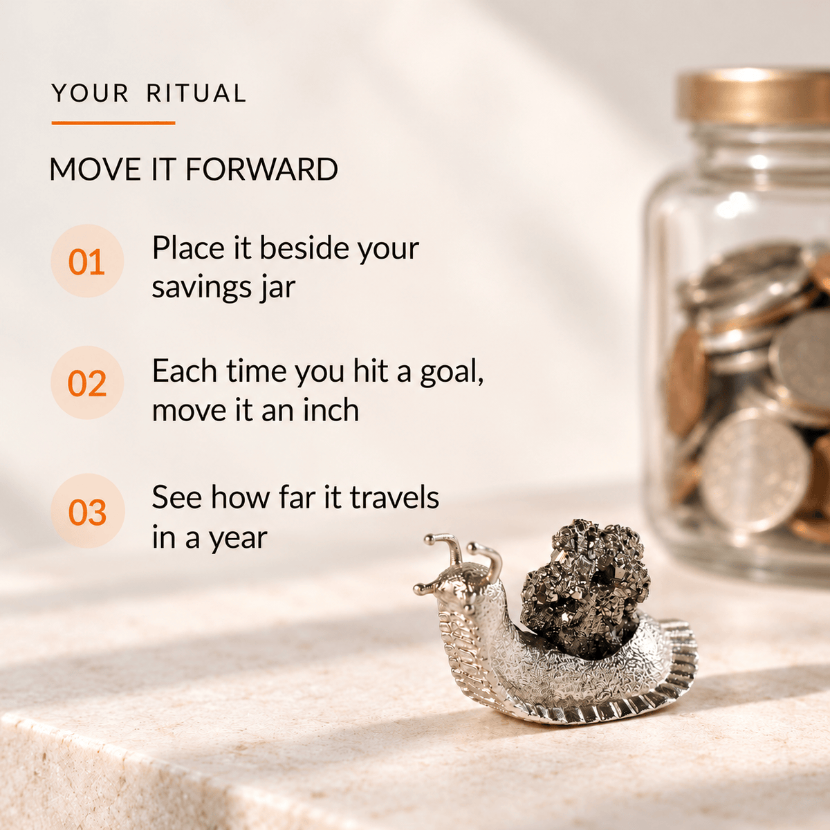 Pyrite Snail Talisman – Wealth Symbol for Steady Growth