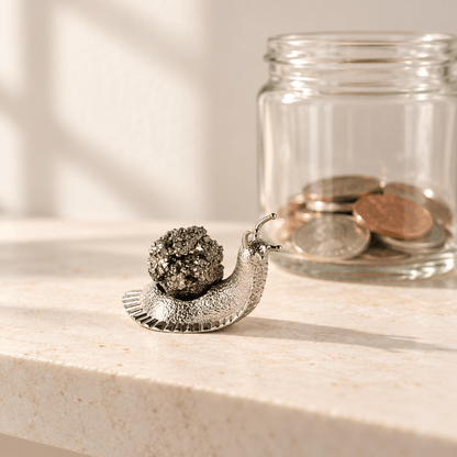 Pyrite Snail Talisman – Wealth Symbol for Steady Growth