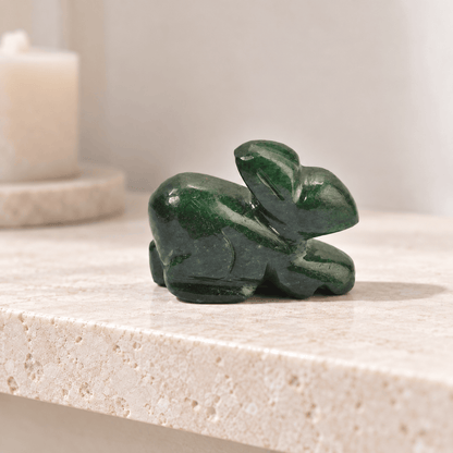 Crystal Rabbit Carving – Green Aventurine, Sodalite & Tiger Eye