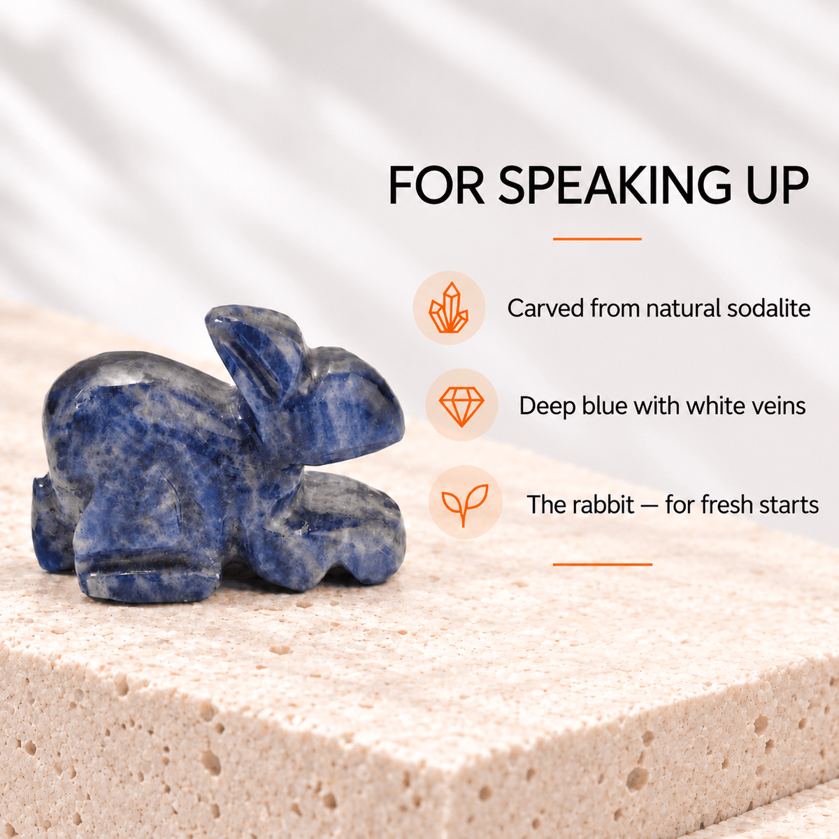 Crystal Rabbit Carving – Green Aventurine, Sodalite & Tiger Eye