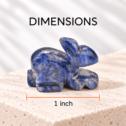 Crystal Rabbit Carving – Green Aventurine, Sodalite & Tiger Eye