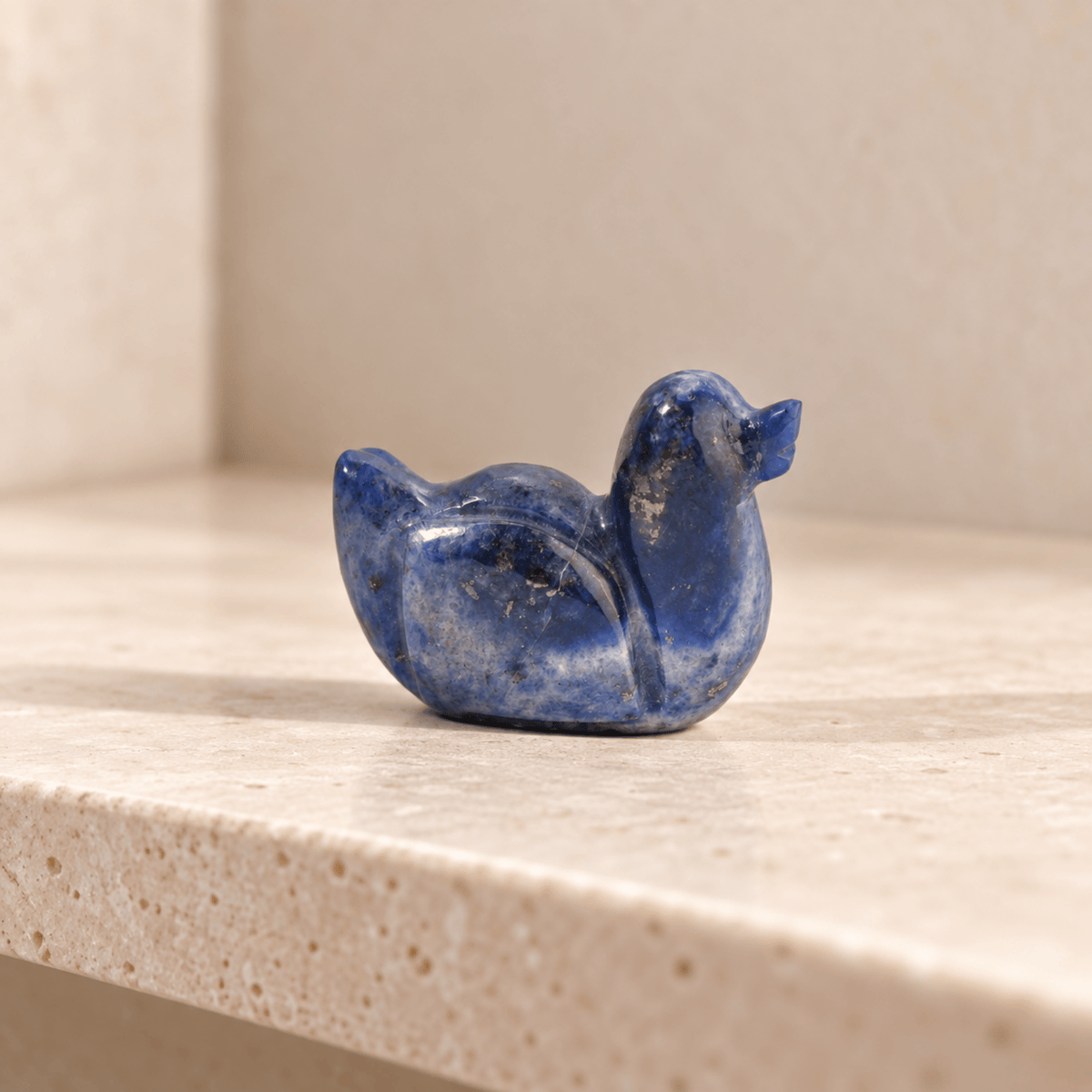 Crystal Duck Carving – Sodalite, Tiger Eye and Aventurine