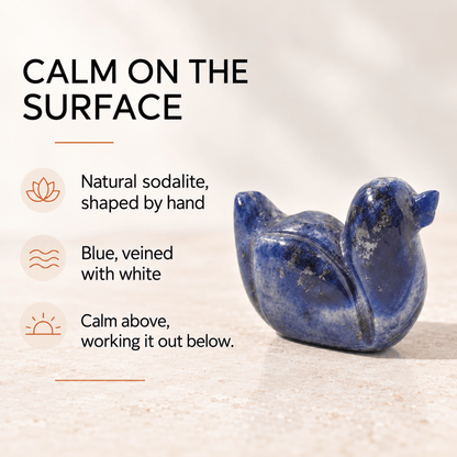 Crystal Duck Carving – Sodalite, Tiger Eye and Aventurine