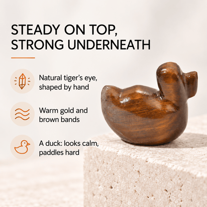 Crystal Duck Carving – Sodalite, Tiger Eye and Aventurine