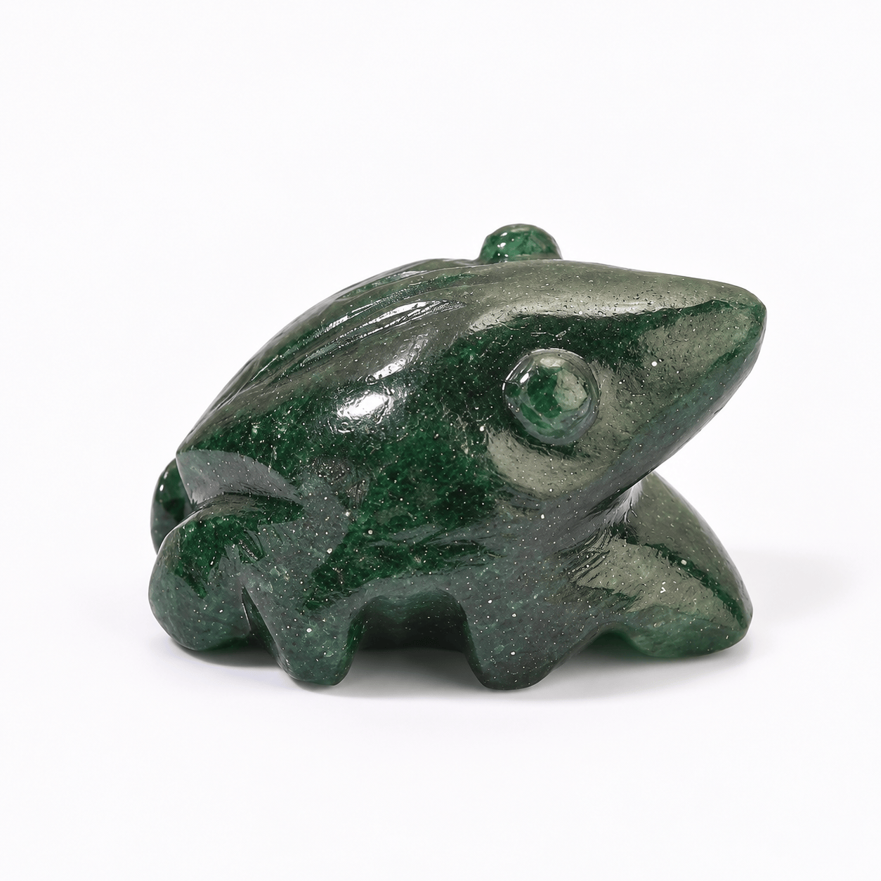 Hand-Carved Crystal Frog – Aventurine, Sodalite and Tiger Eye