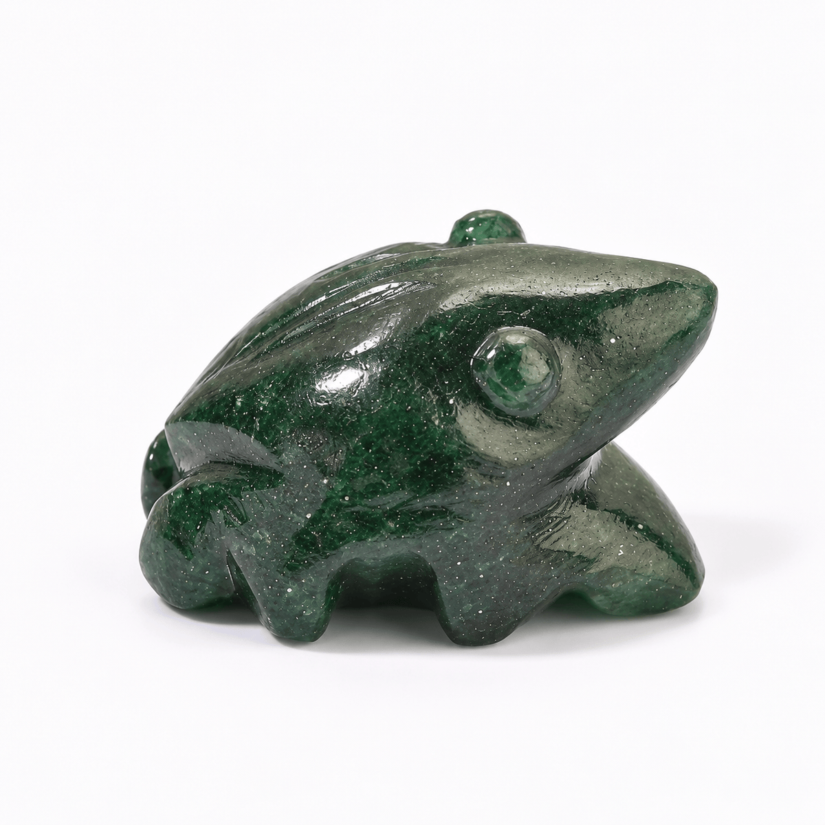 Hand-Carved Crystal Frog – Aventurine, Sodalite and Tiger Eye