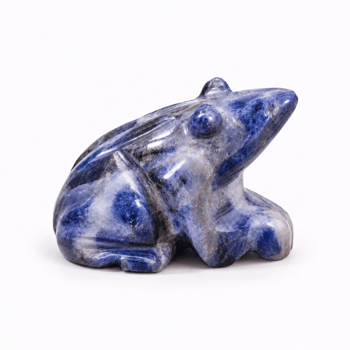 Hand-Carved Crystal Frog – Aventurine, Sodalite and Tiger Eye