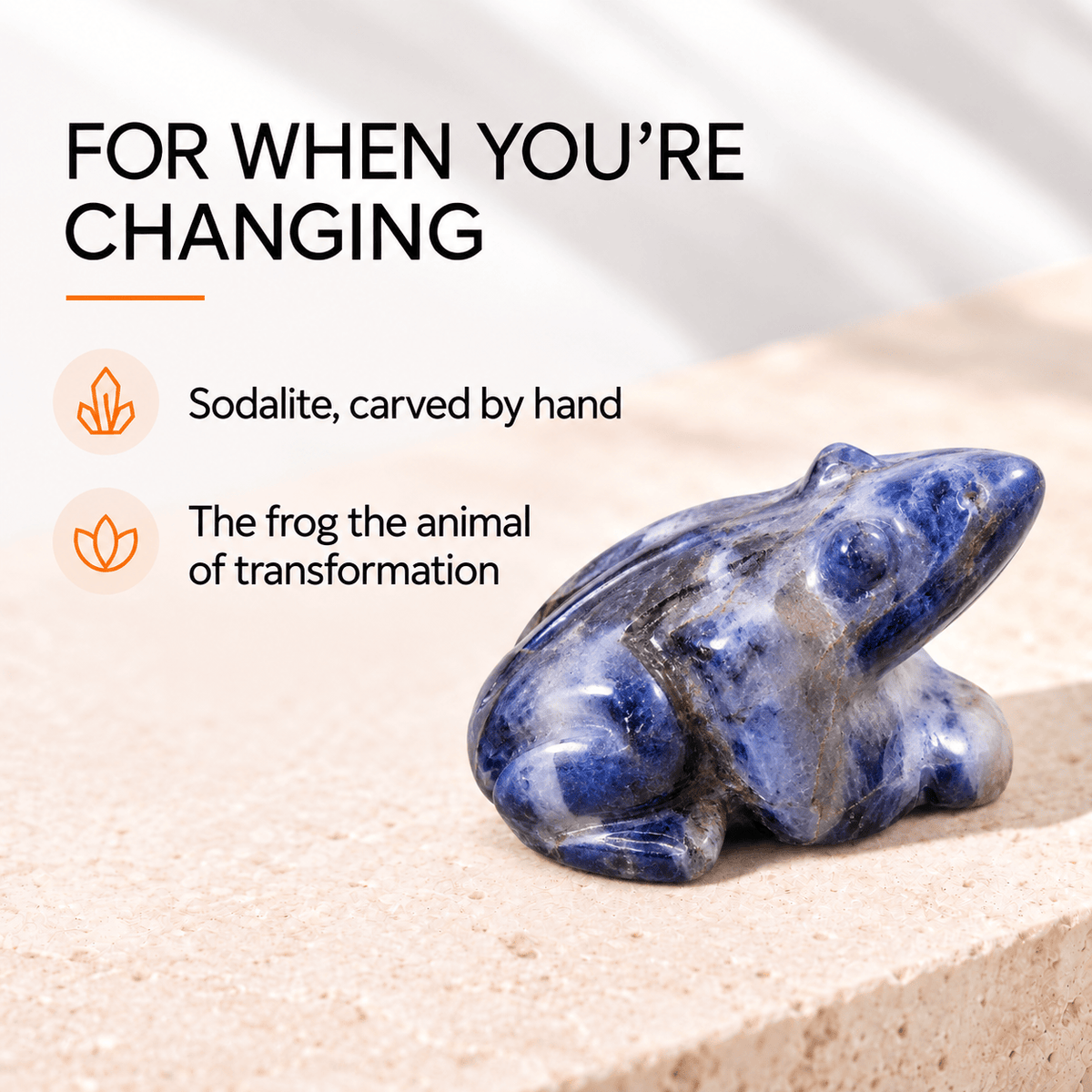 Hand-Carved Crystal Frog – Aventurine, Sodalite and Tiger Eye