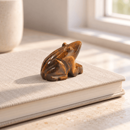Hand-Carved Crystal Frog – Aventurine, Sodalite and Tiger Eye