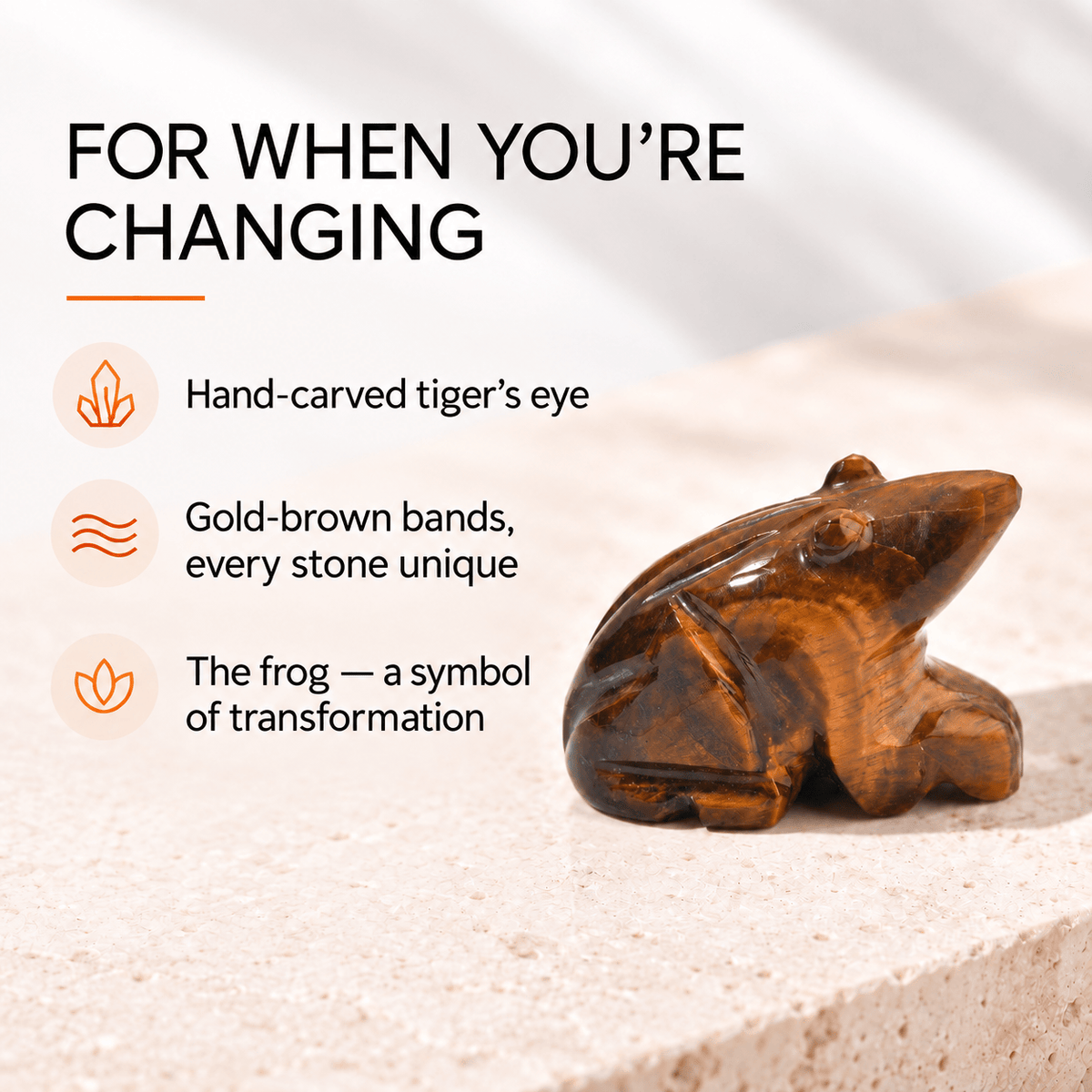 Hand-Carved Crystal Frog – Aventurine, Sodalite and Tiger Eye
