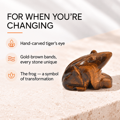 Hand-Carved Crystal Frog – Aventurine, Sodalite and Tiger Eye