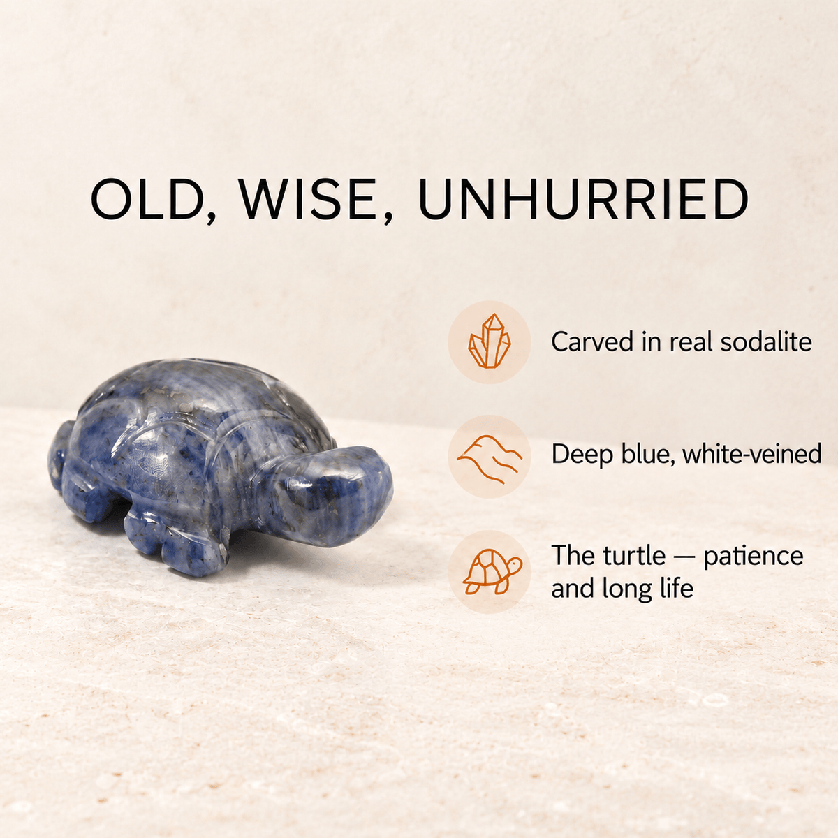 Natural Crystal Turtle – Aventurine, Sodalite and Tiger Eye