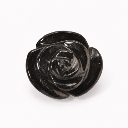 Black Obsidian Rose Pocket Stone – Protection and Grounding