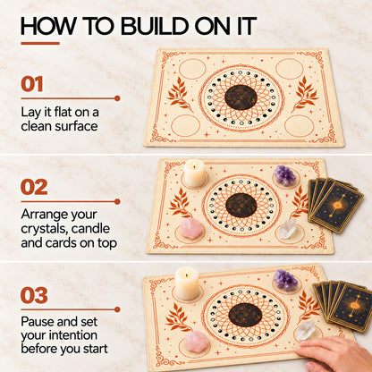 Sacred Altar Mat – Crystal, Candle and Ritual Setup Cloth